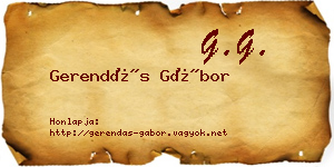 Gerendás Gábor névjegykártya